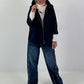 Light jacket with hood - navy blue