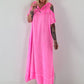 Neon pink cold shoulder hoodie dress