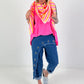 Dark blue jeans with silver eyelets