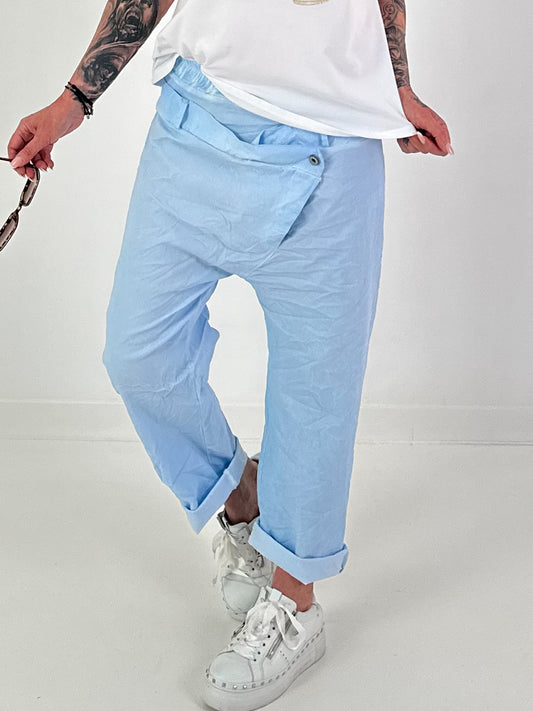 Baggy trousers in a layered look - light blue