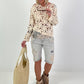 Häkelpullover mit Muster - beige