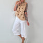 Striped top with ruffled collar - taupe-dark brown