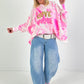Oversized Hoodie Love - neonpink