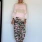 Cozy striped sweater - beige-rose