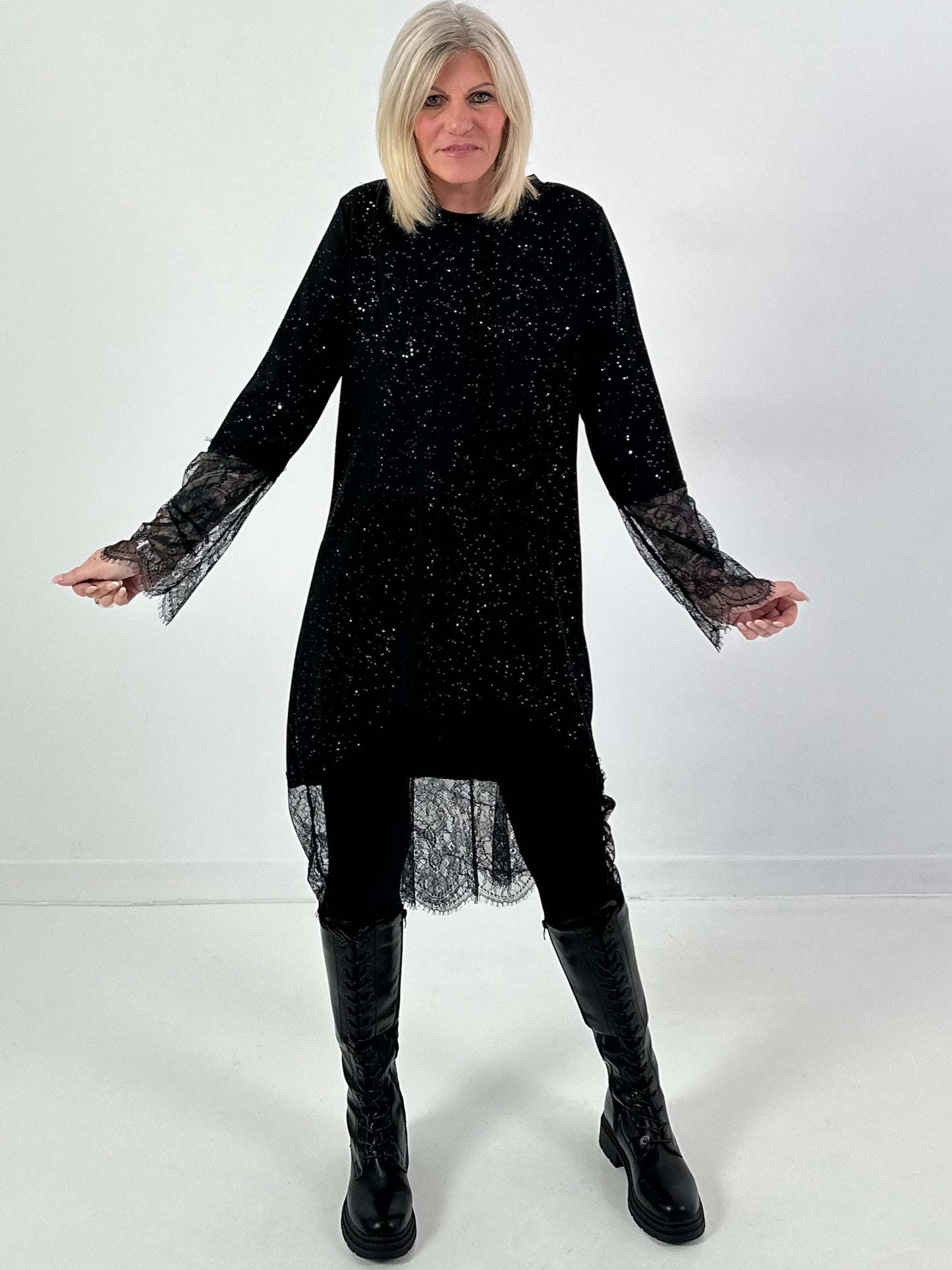 Lace dress, model "Univers You" - black