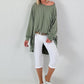 Oversized Shirt with Back Print - Olive