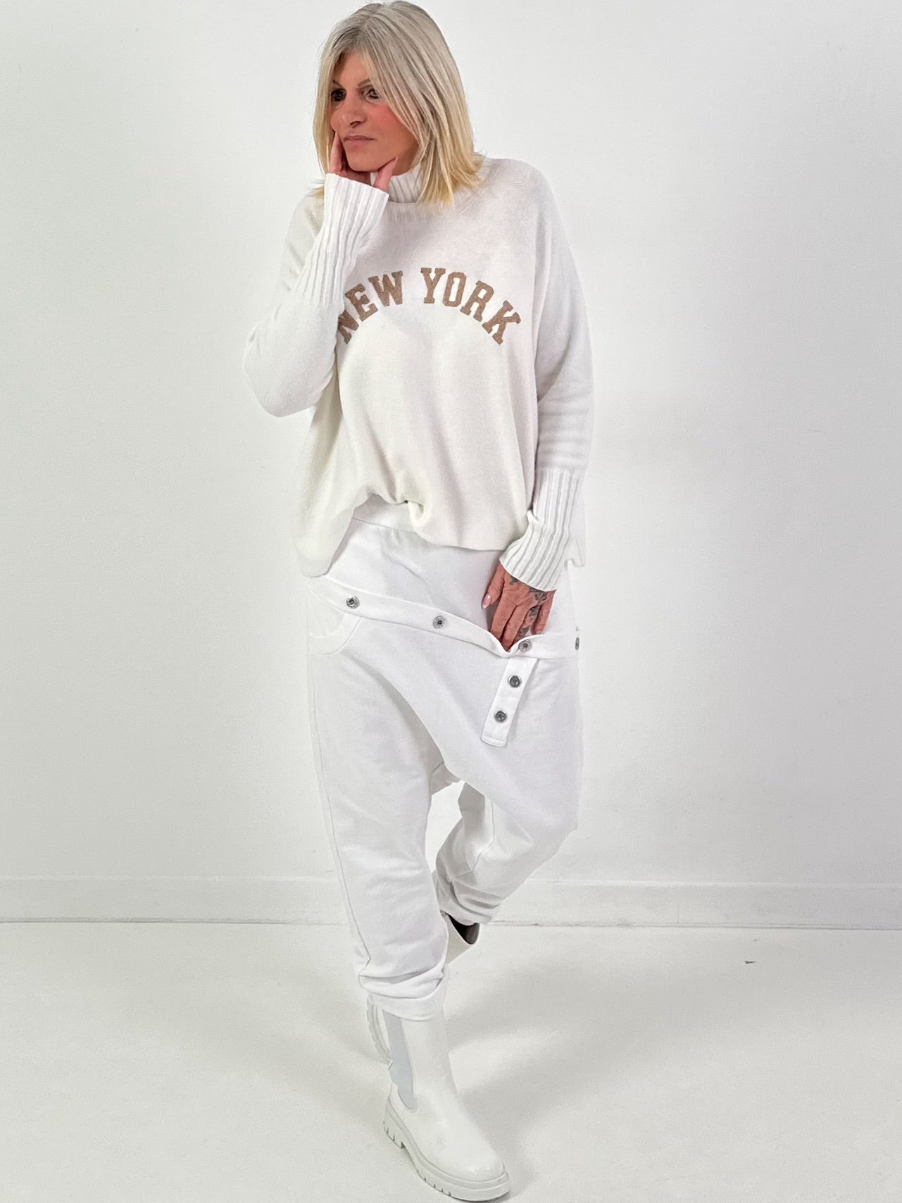 Pullover Modell "City Spirit" - weiss