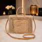Stylische Felltasche - beige