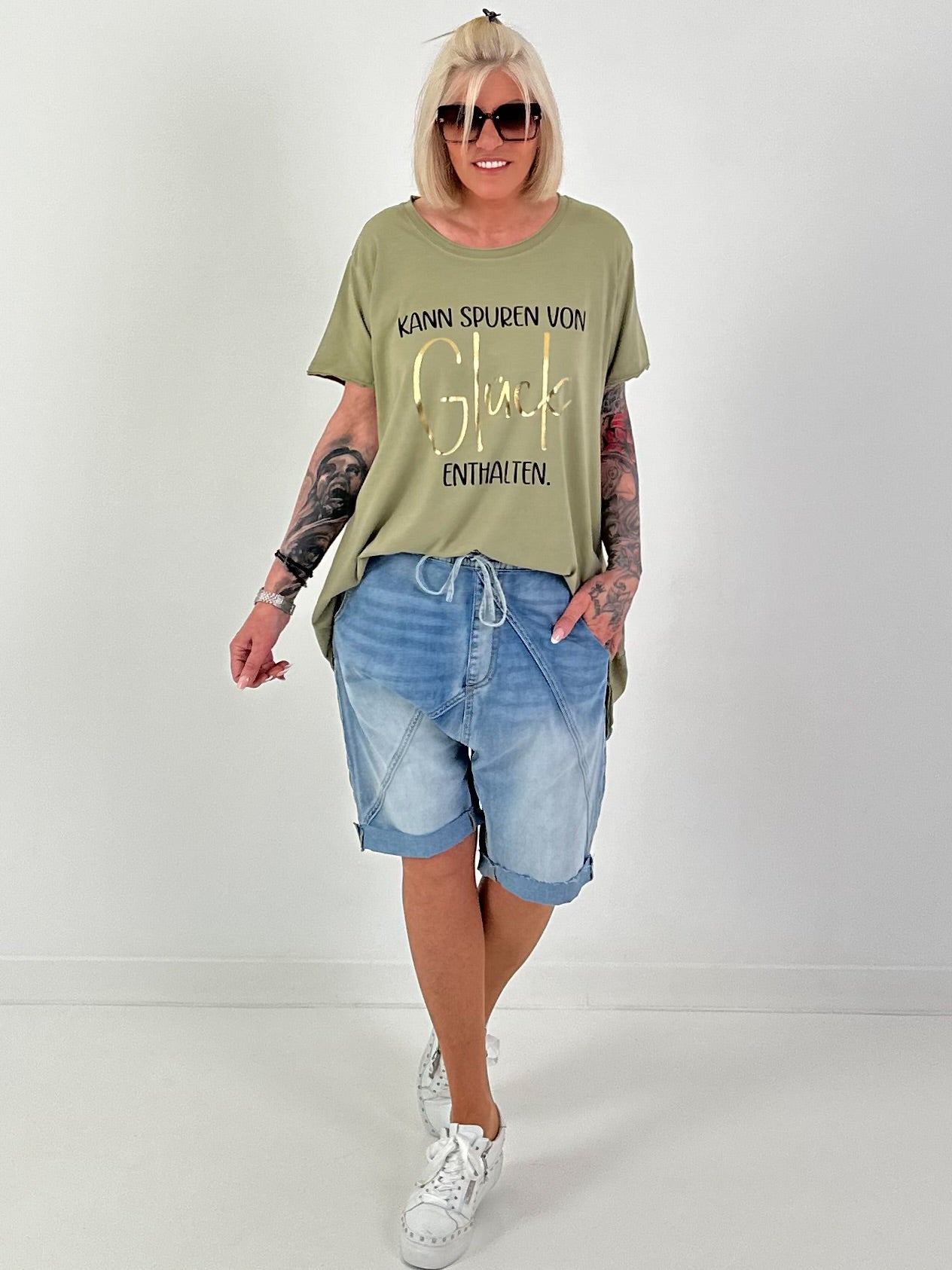 Long T-Shirt Glück - khaki