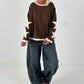 Sweatshirt mit trendigen Sternelementen- schoko