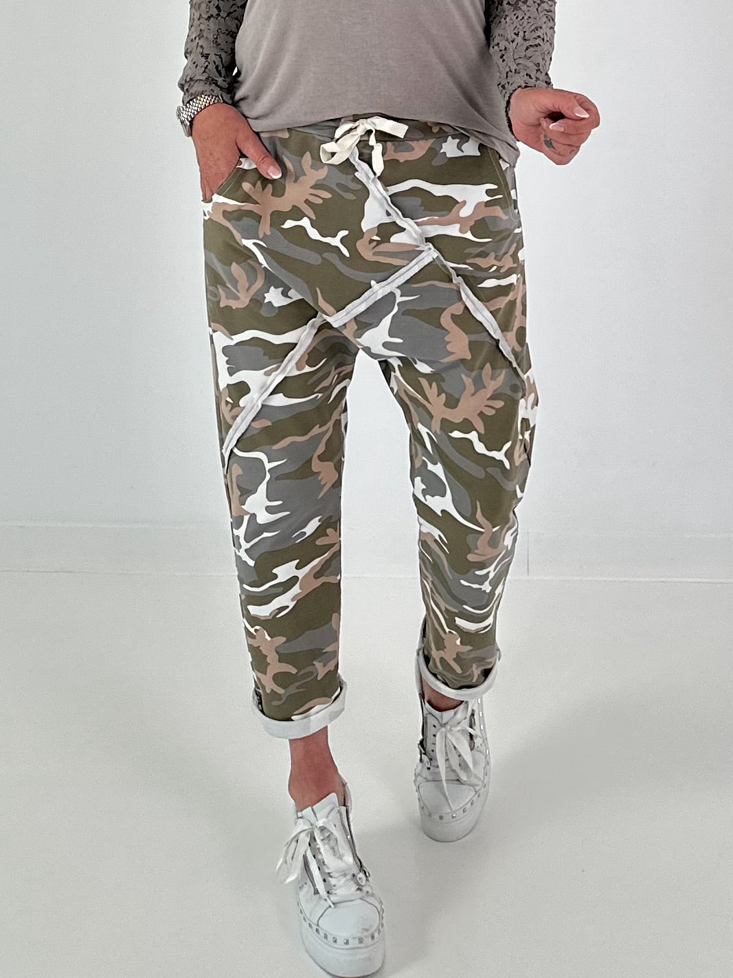 Camouflage Baggy  - weiss - mehrfarbig