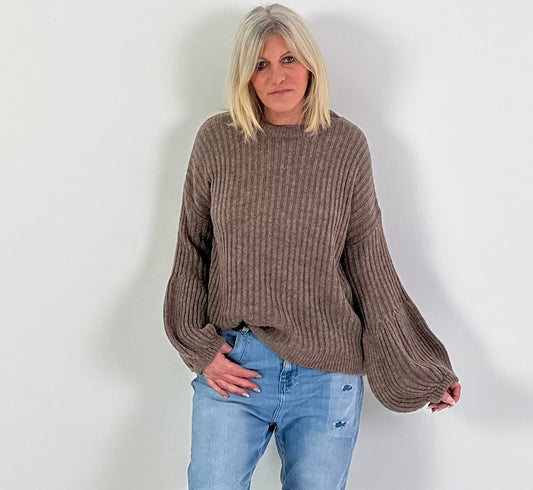 Trui model "CloudSleeve" - ​​taupe