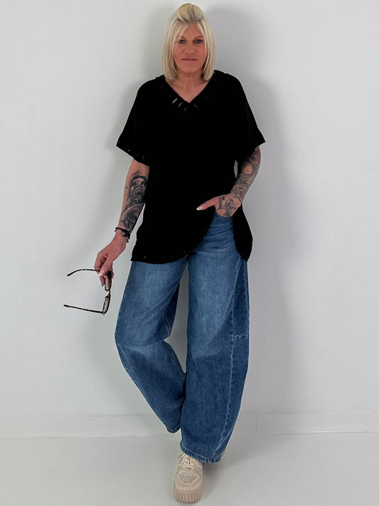 Cut-out shirt - black