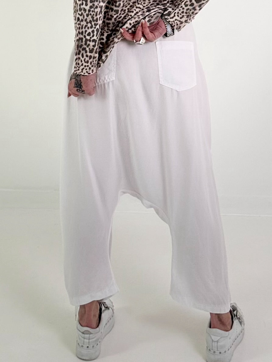 Leichte Haremhose - weiss