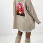 Hoodie model "Neon Icon Clash" - beige