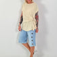 Blouse met strikknoop aan de zijkant - beige