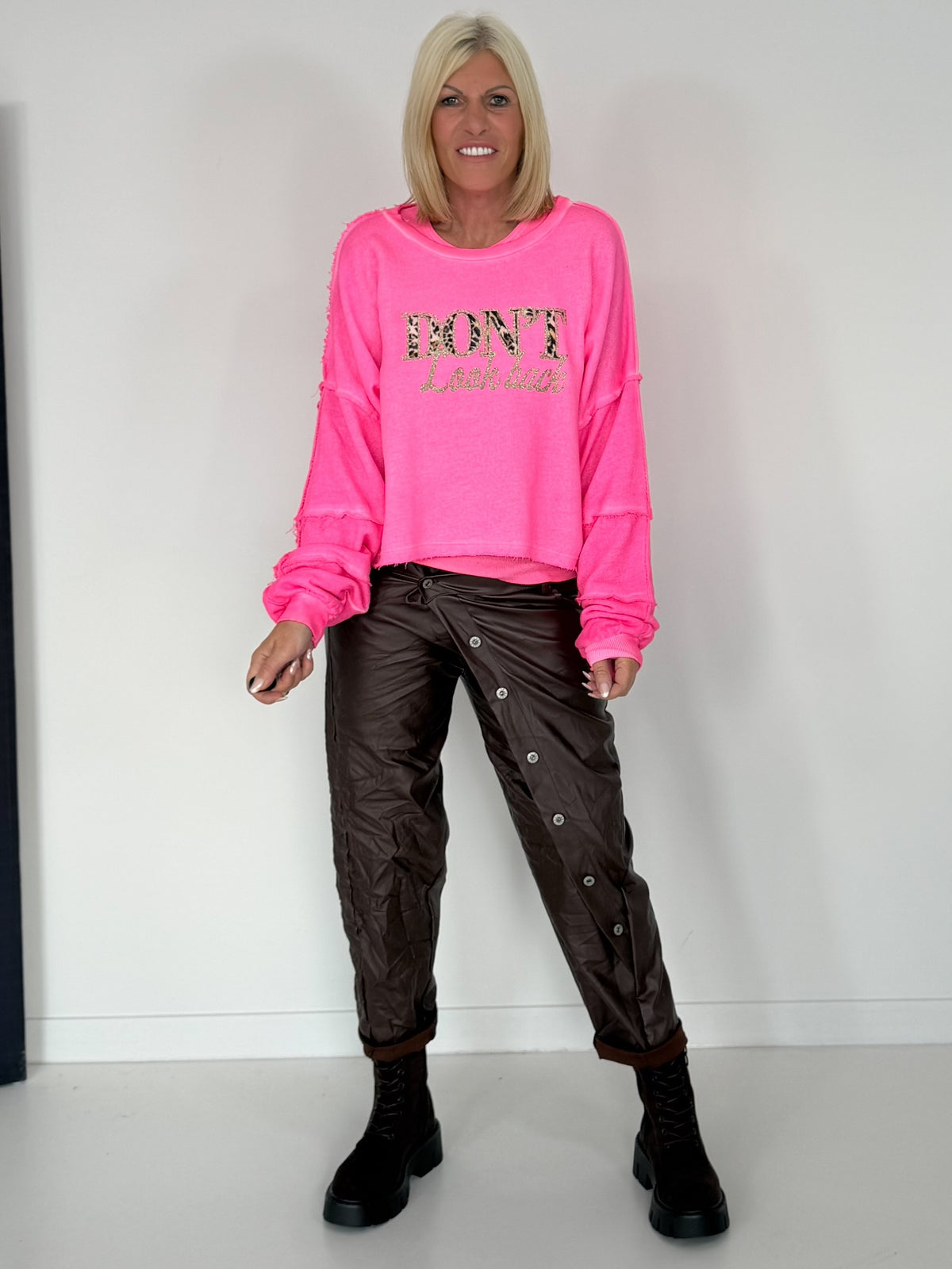 Sweater Don´t Look Back  - neonpink-leo