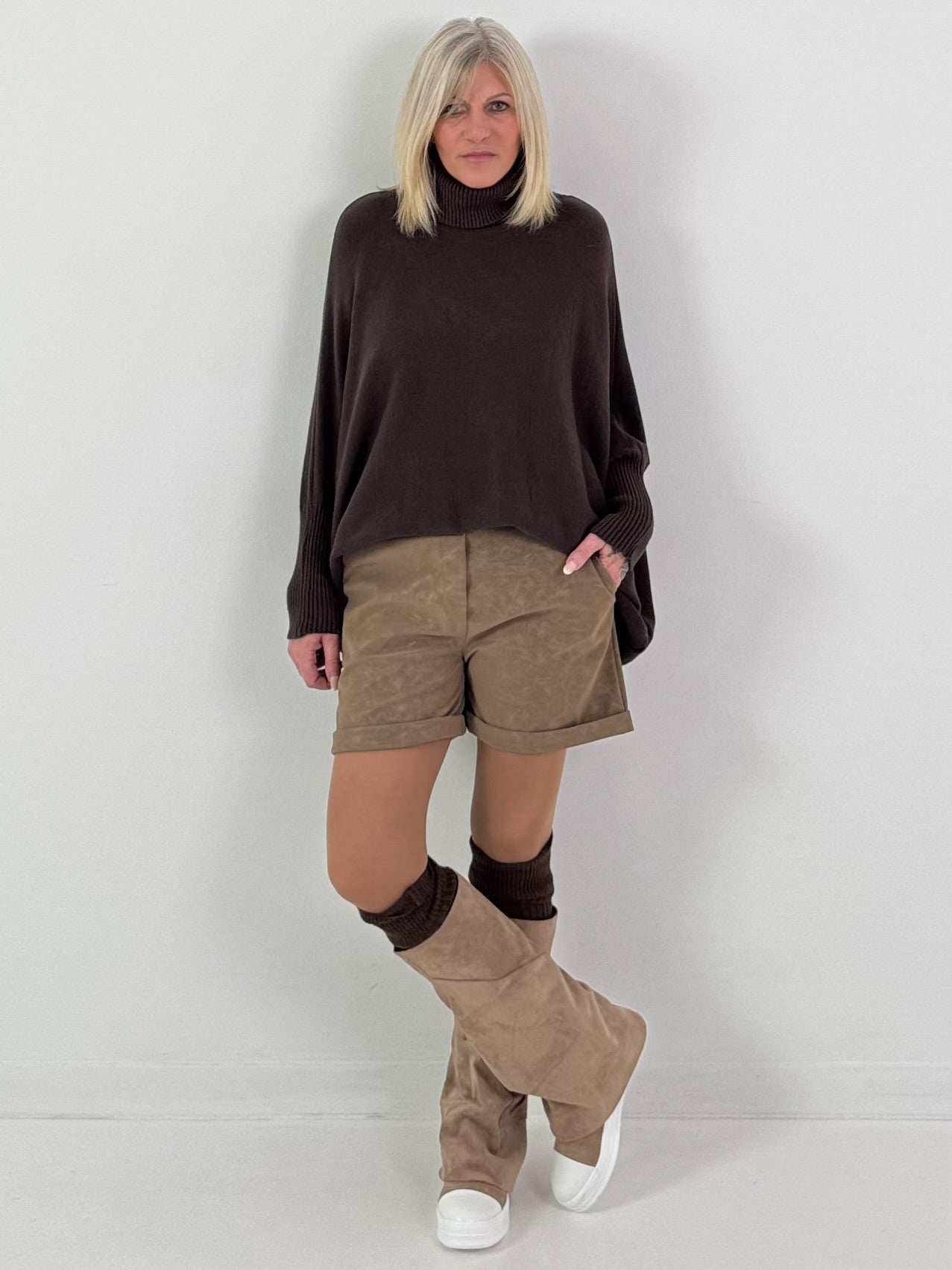 Oversized trui model "Relaxed Chic" - donkerbruin
