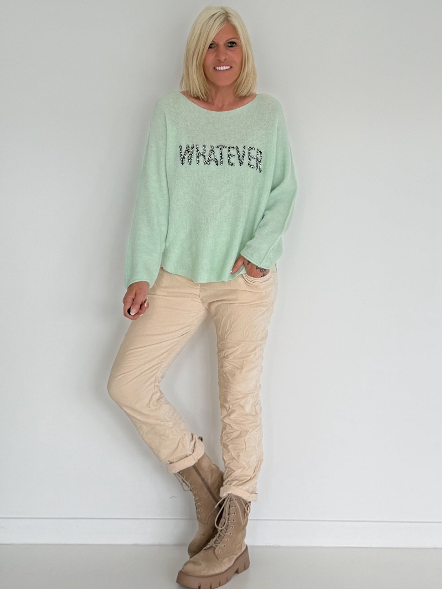 Weicher Pullover Whatever - mint