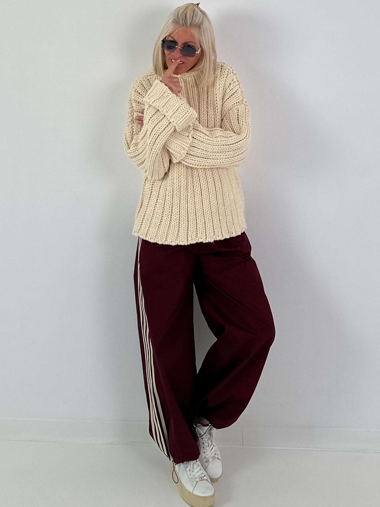 Chunky knit sweater - beige