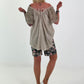 Tunika mit raffiniertem Rückenausschnitt - taupe