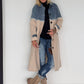 Mantel mit Denim-Einsätzen - denim-beige