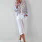 Transparent Tunic with Ruffle Sleeves - white