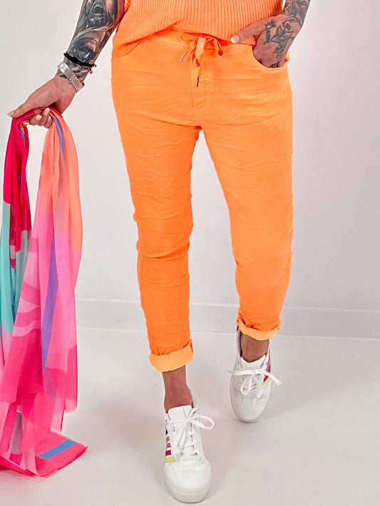 Hose im Knit-Look - neonorange( lieferbar ab 26.03.26)