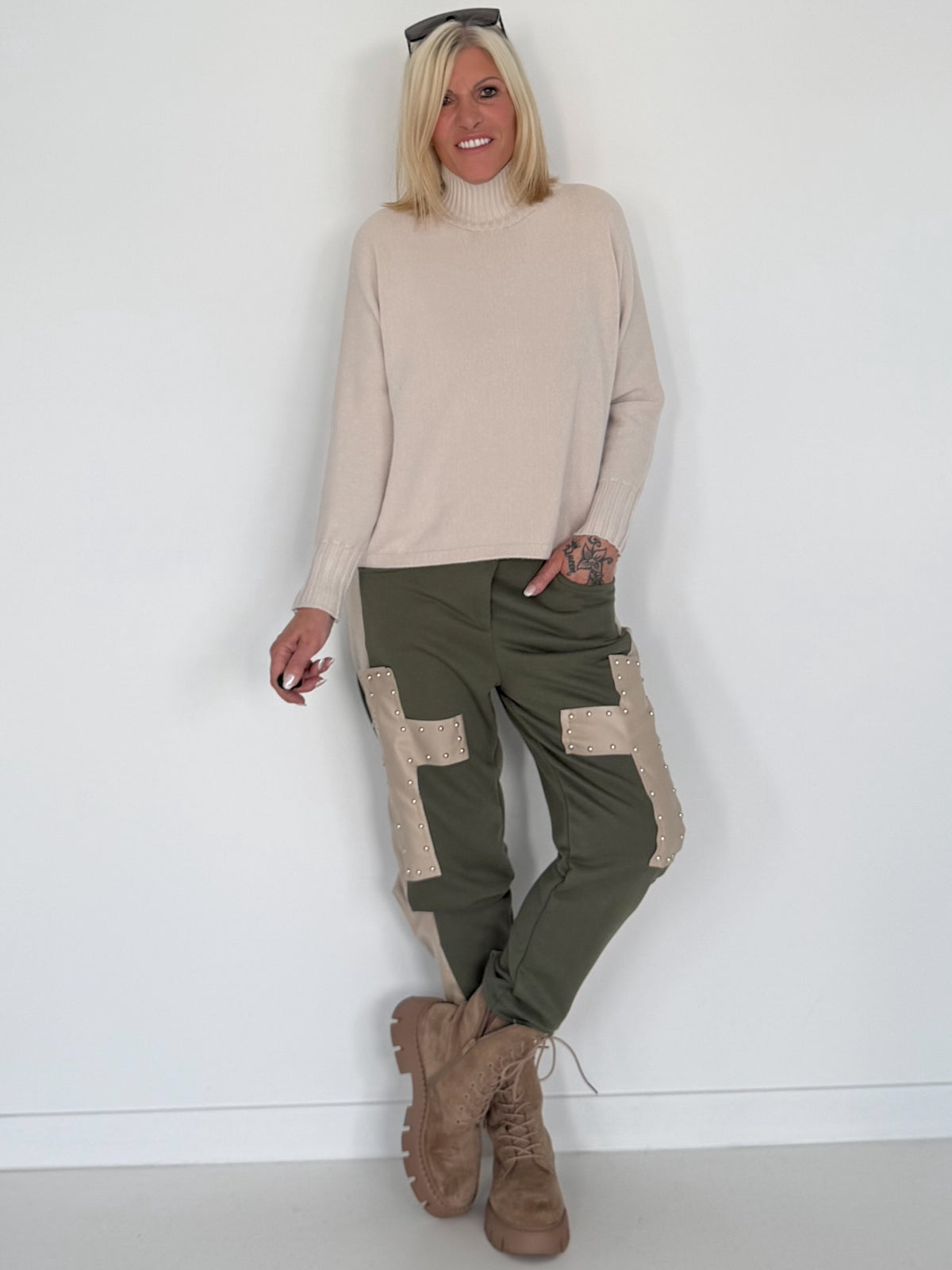 Basic Turtleneck-Pullover - beige
