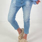 Boyfriend Jeans with rhinestones - denim