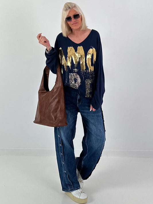 Oversized Shirt Amore - marine