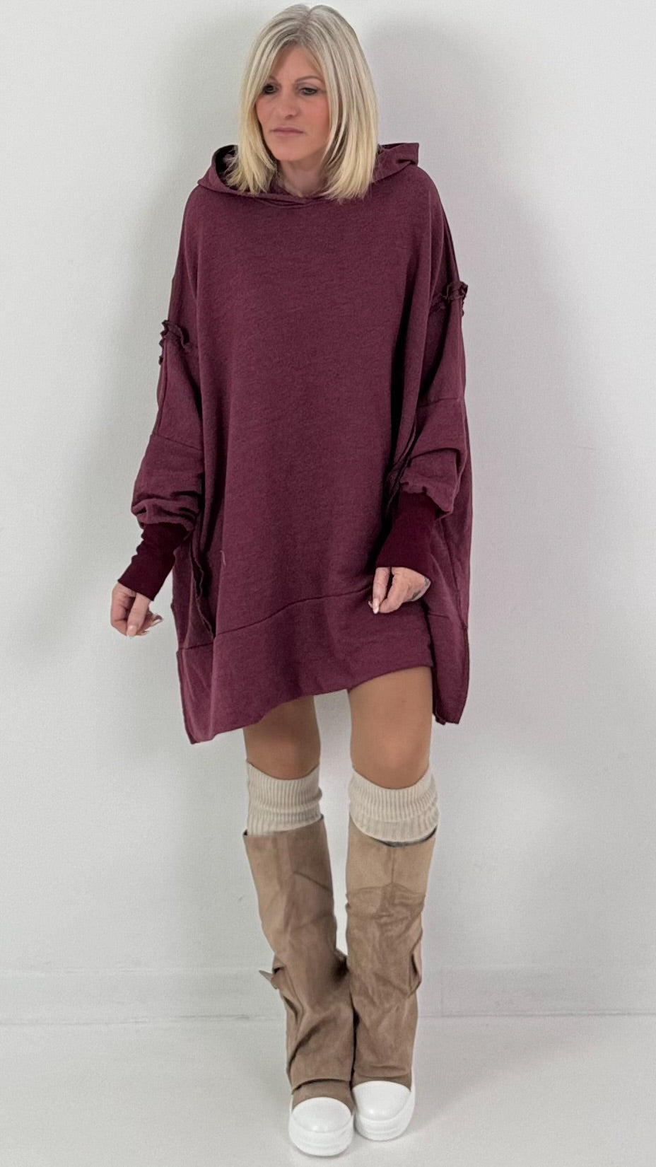 Oversized hoodie model "Rockwave" - ​​bordeauxrood