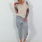 Linen Shirt with Cut-Out - beige