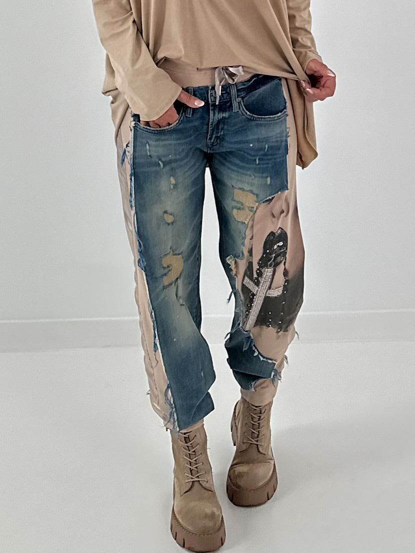Women's jogg jeans in a used look - denim