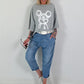 Oversized T-shirt with comic mouse - grey