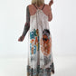 Luftiges Kleid mit verstellbaren Trägern - weiss-leo-mehrfarbig