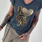 T-Shirt Love with Leo and Sequin Details - Blue