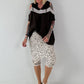 Leinen Shirt mit Pailletten und Cold Shoulder - schoko