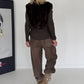 Comfortabel vest met teddyvoering - mokka