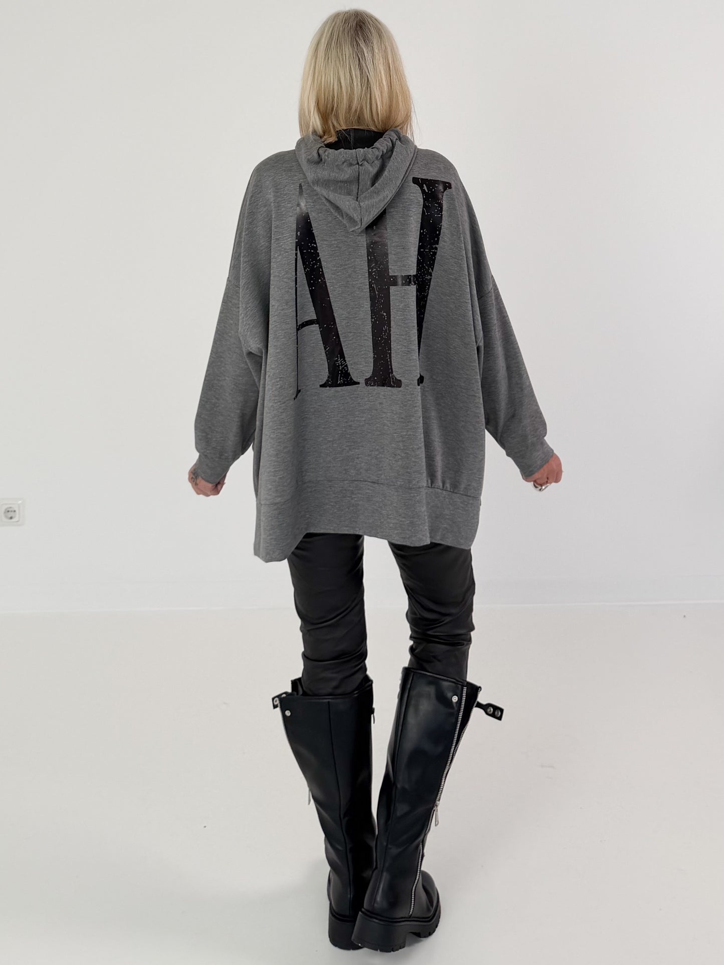 Oversized Hoodie YEAH - grau