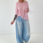 Leichte Ballon Jeans Hose  - hellbau