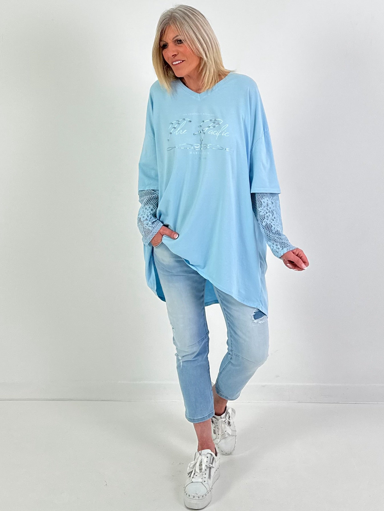 Shirt Modell "Soft Spark" - hellblau