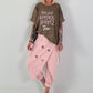 Stylische Hose im Knit-Look - rosa