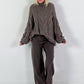 Knitted trousers model "Weave&amp;Wear" - brown