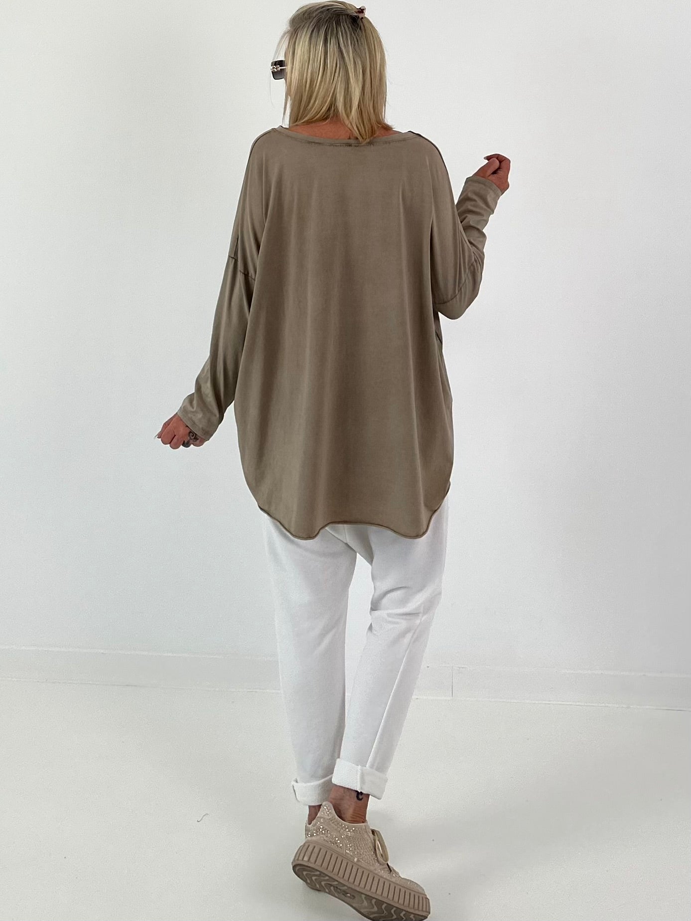 Oversized Shirt stone washed - taupe