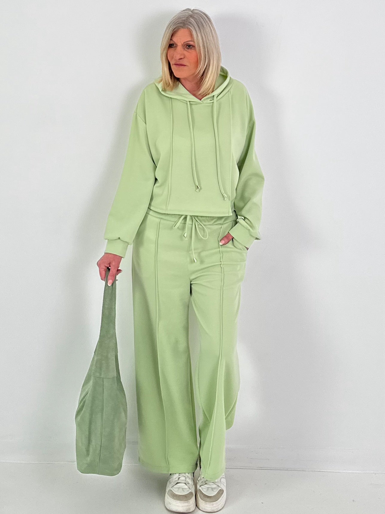 Lässiger Wildlederbeutel - Pistazie