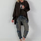 Jacke mit Rückenprint - mokka