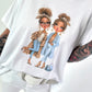 T-Shirt Fashion Girls - weiss-hellblau
