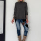 Strickpullover mit Turtleneck - anthrazit
