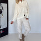 Strickjacke im Leo-Style - ecru-beige